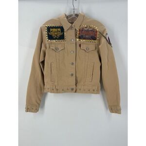 Levi's Studded Denim Jacket Venom Welcome to Hell Punk Metal Battle Jacket Small